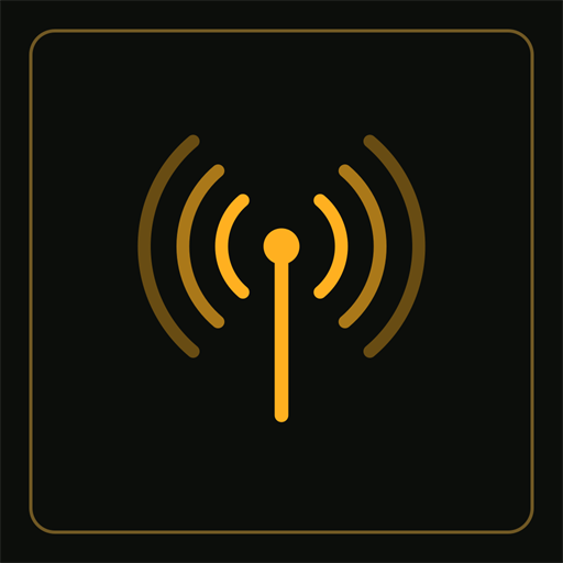 CallSign Check logo — amber signal waves over a black transceiver plate