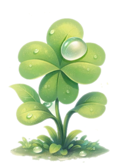 Dewclover, a lush green clover